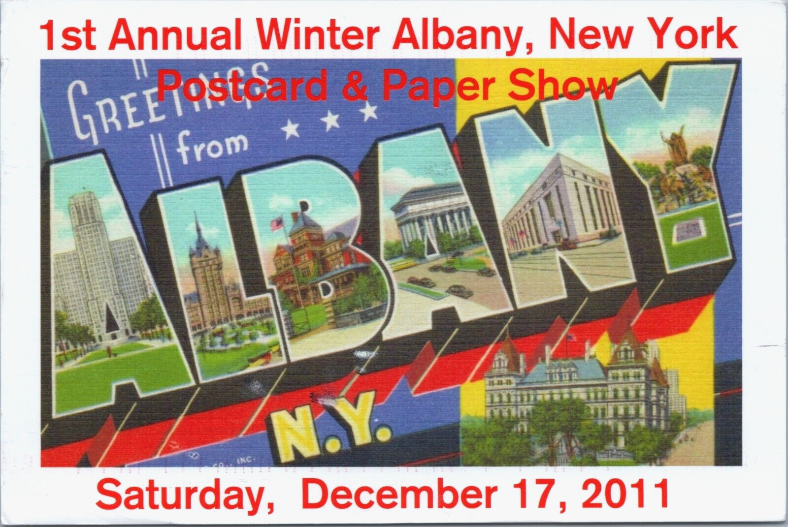 Mary Martin 2011 Postcard Show Large Letter Albany NY Polish Community Center