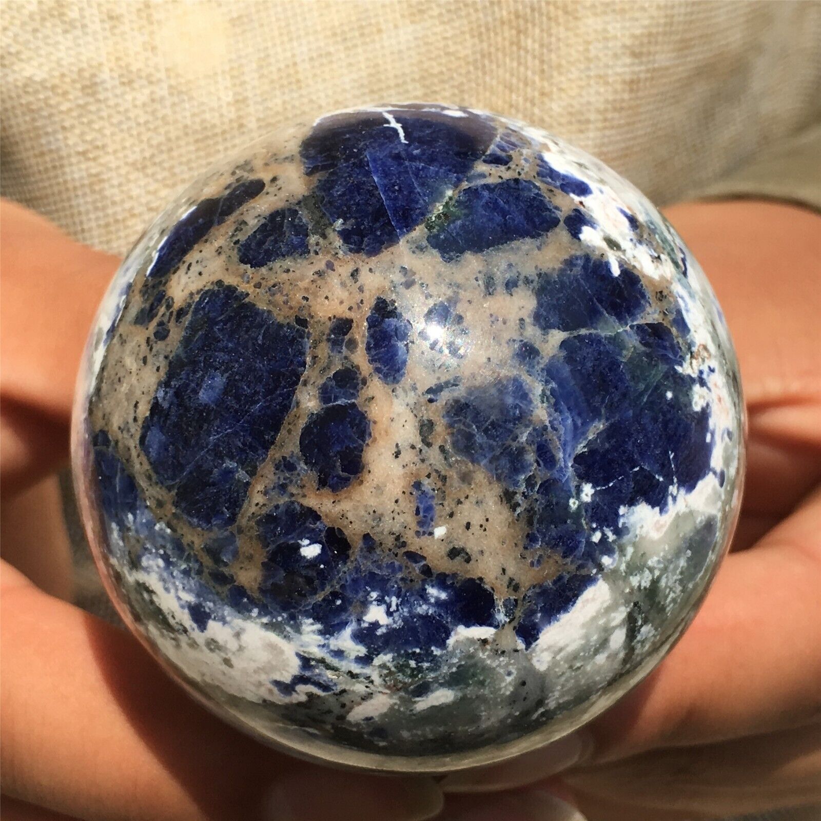 290g Natural sodalite ball quartz crystal sphere 59mm reiki healing gem XQ1738