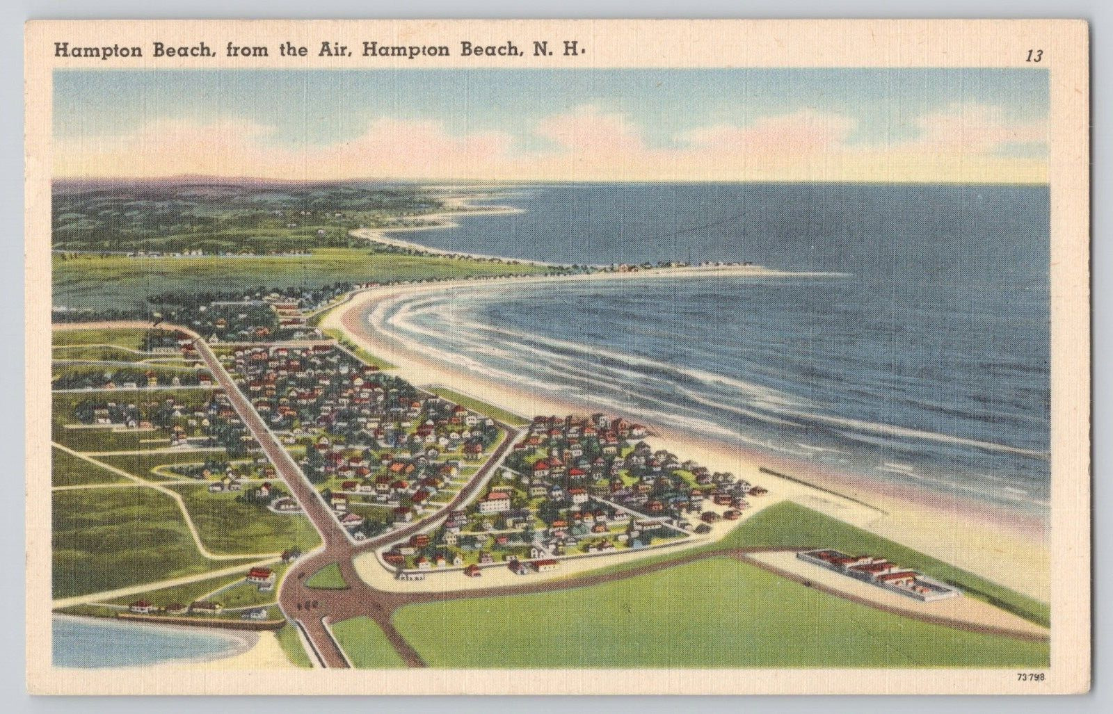 Postcard c1957 Hampton Beach, New Hampshire, Aerial View