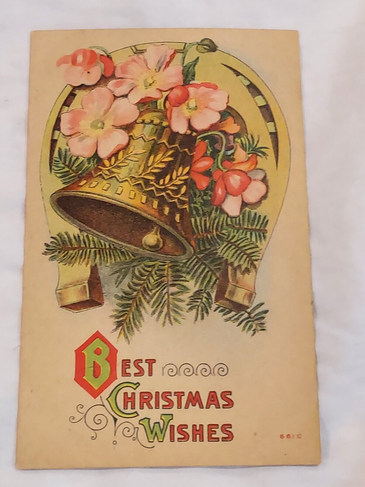 Best Christmas Wishes Vintage Postcard