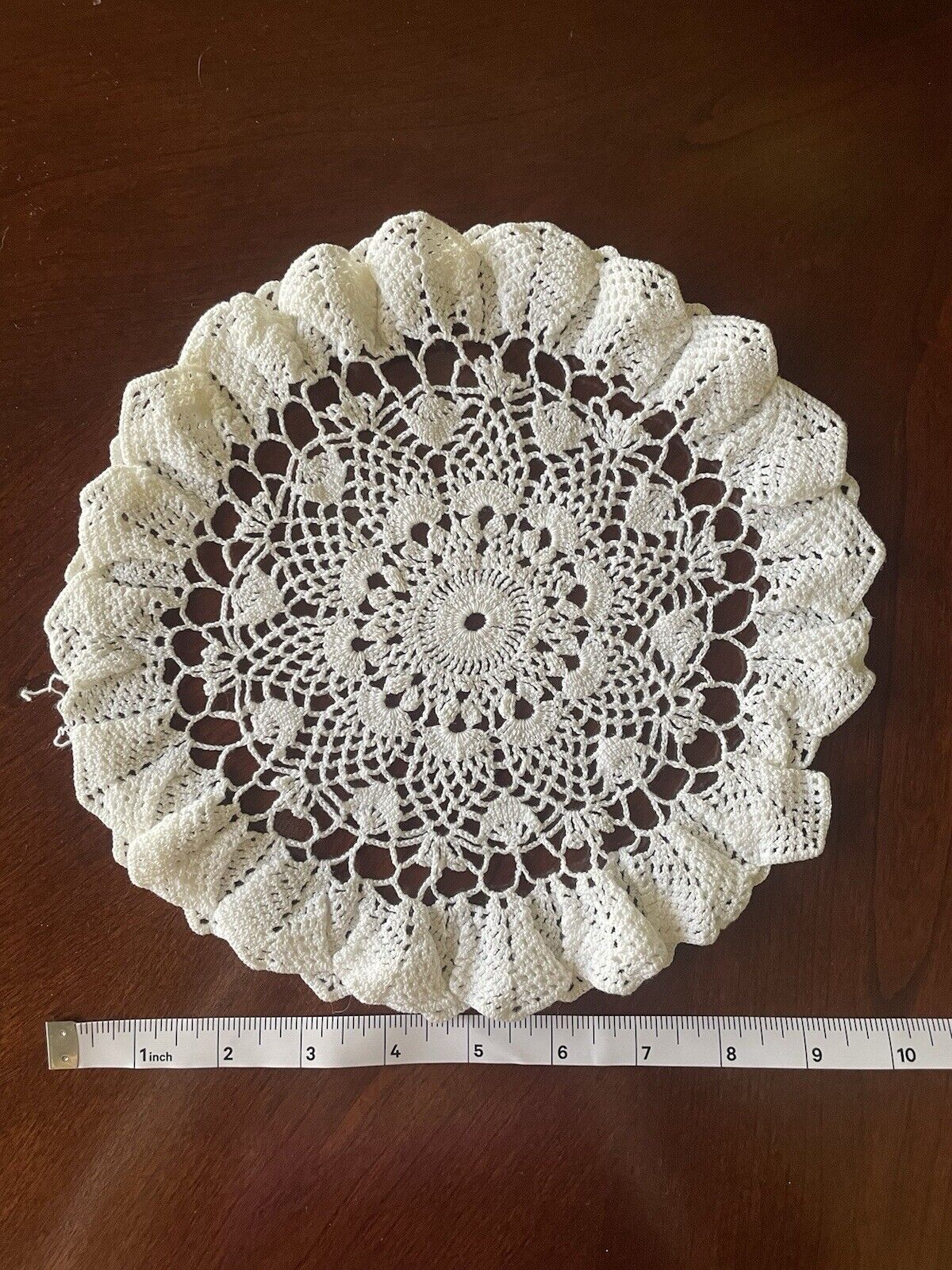 Vintage Doily White Round Lacy Crochet 10”