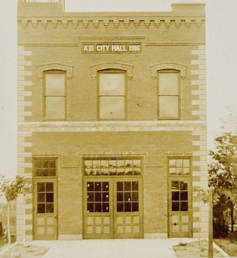 Rare 1909 RPPC Postcard Towner North Dakota City Hall Fire Department Villard ND