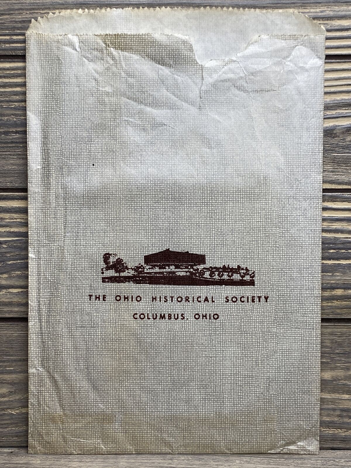 Vintage Ohio Historical Society Columbus Ohio Souvenir Gift Shop Paper Bag