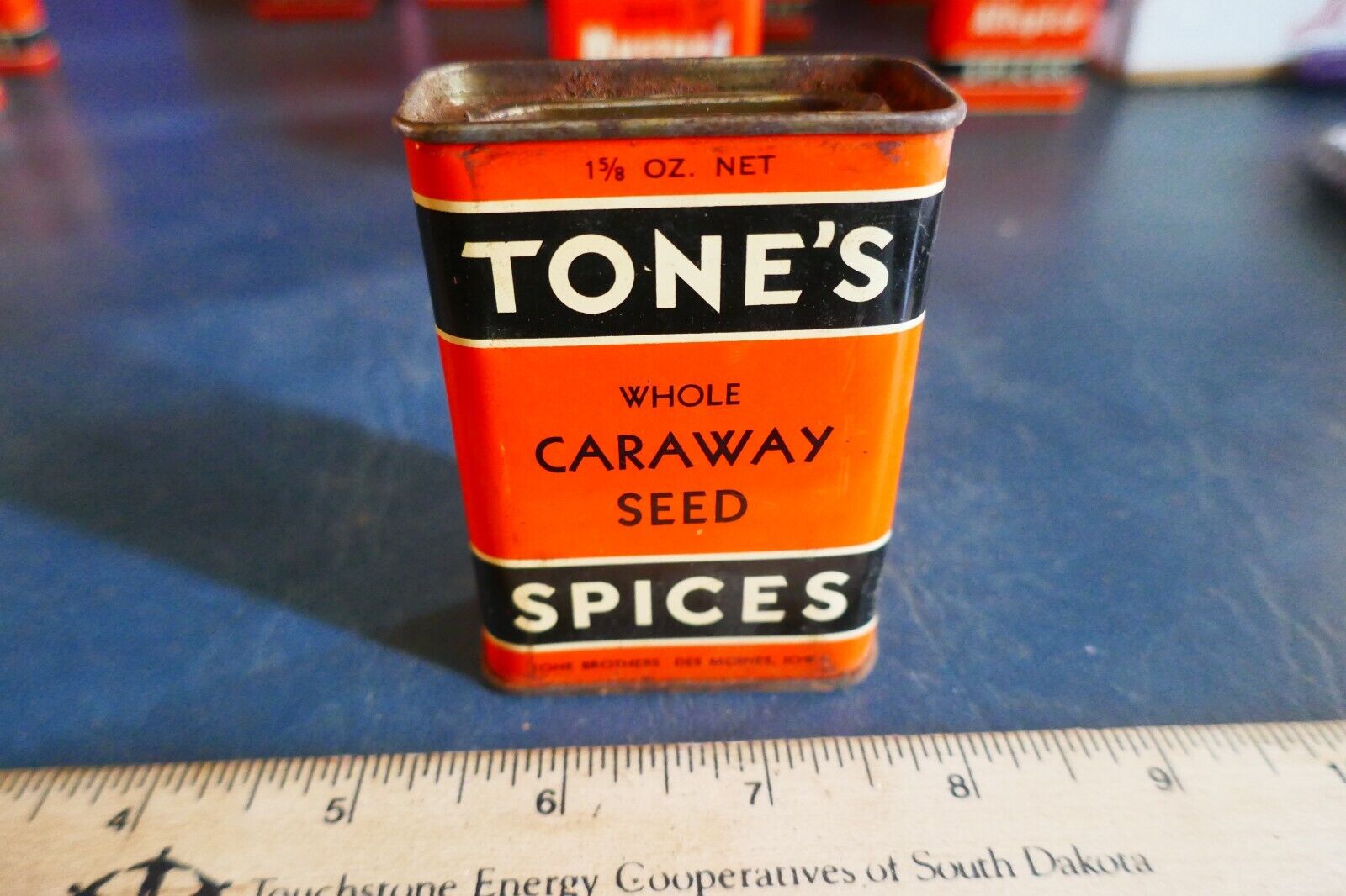 Vintage Tone\'s Spice Tin Can Caraway Seed Lot 24-14-B-J