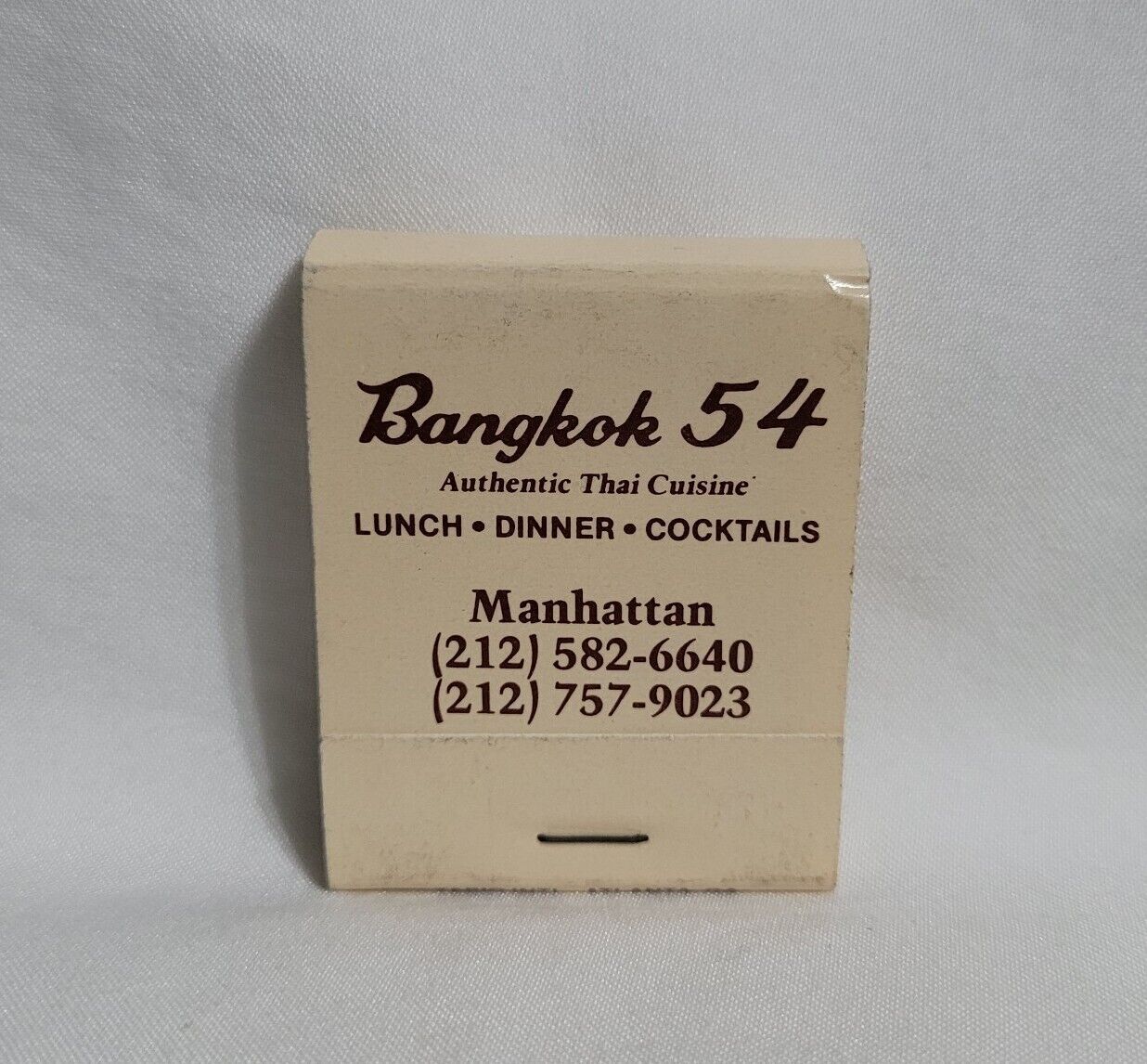 Vintage Bangkok 54 Thai Food Restaurant Matchbook New York City Advertising Full