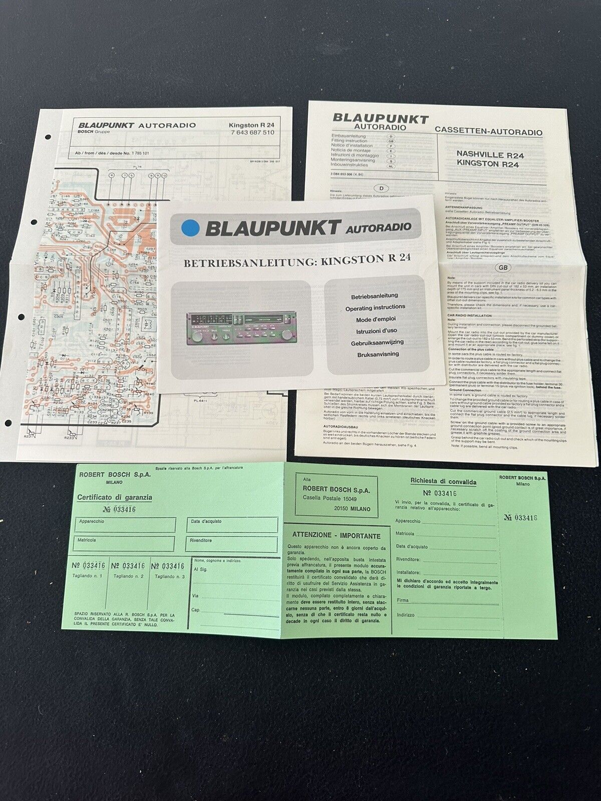 1984-1986 Blaupunkt Kingston R24 Stereo Cassette Radio Owners Manual Porsche BMW