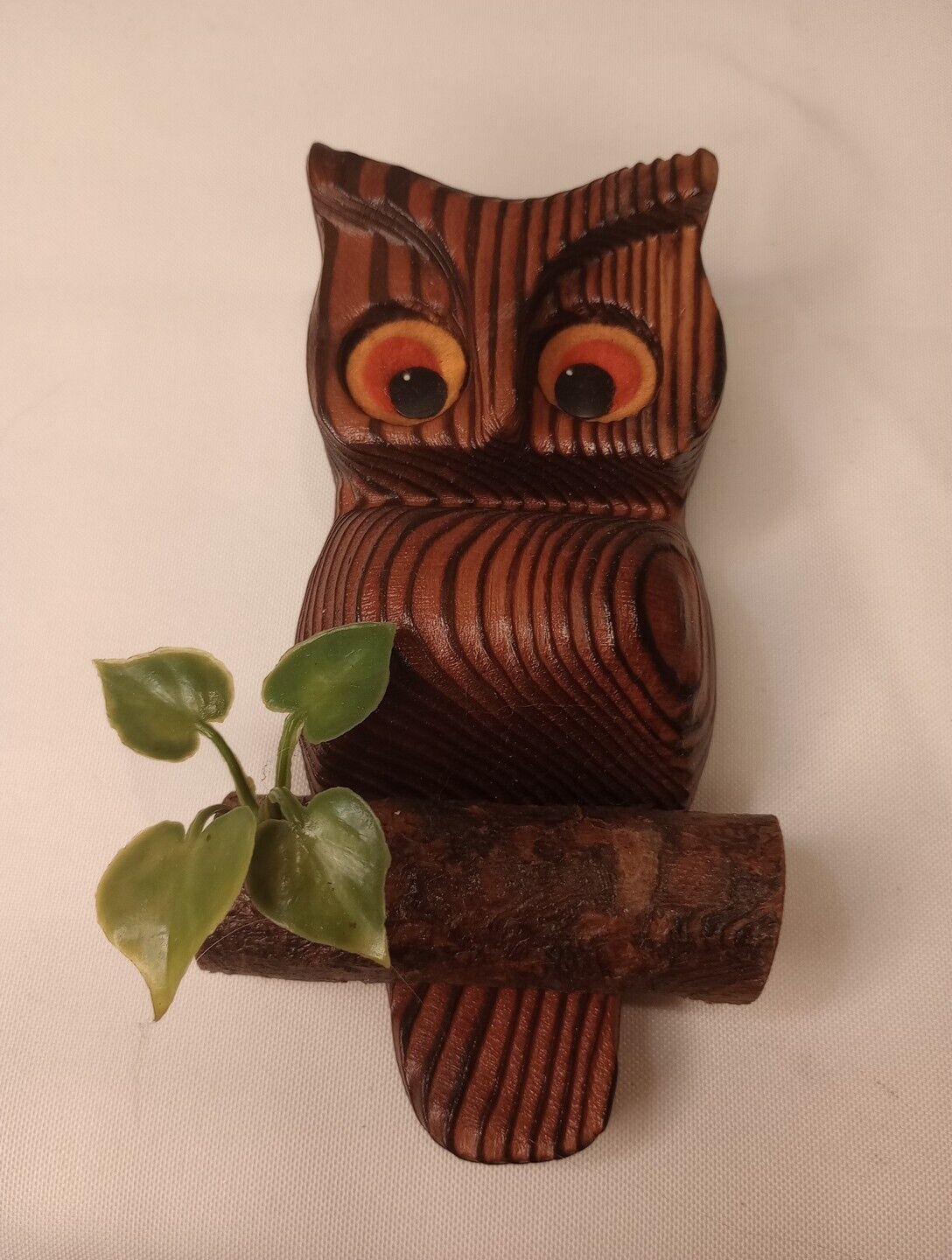 Vintage Cryptomeria Burnt Wood Owl Witco style 6\