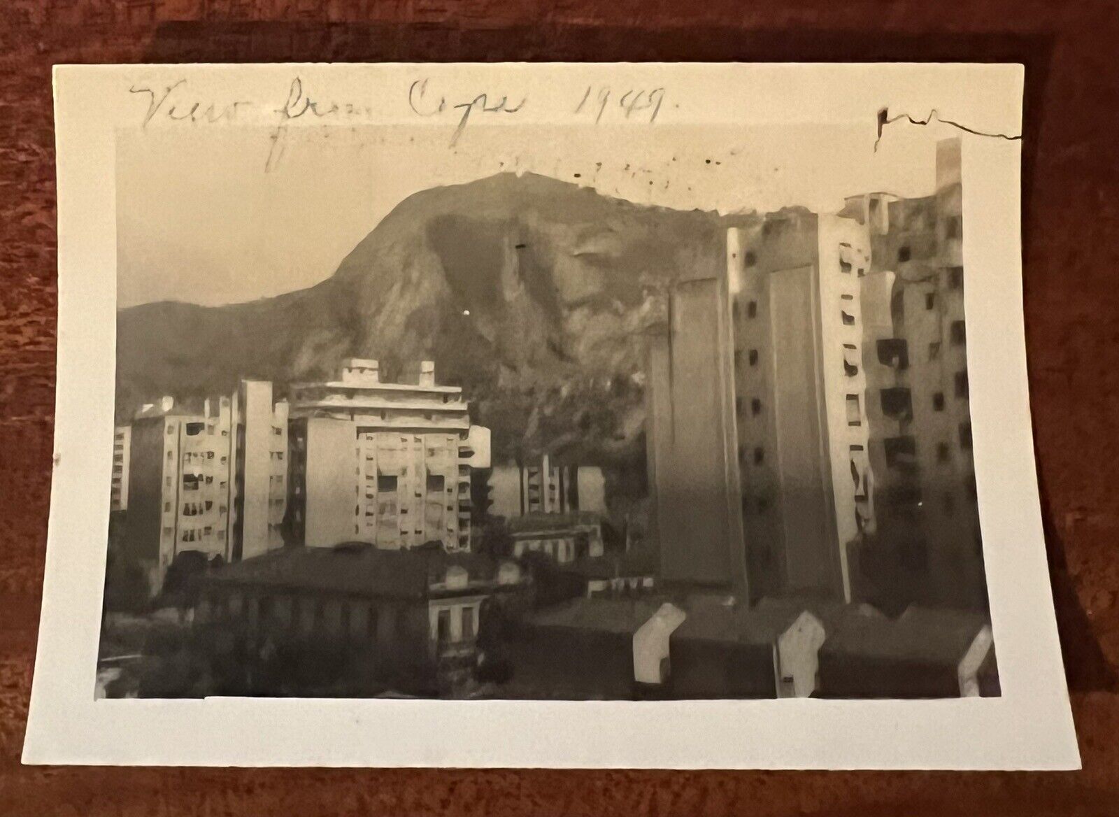 VTG 1949 Photo View from Copacabana Beach Rio De Janeiro Brazil Mountains Hotels