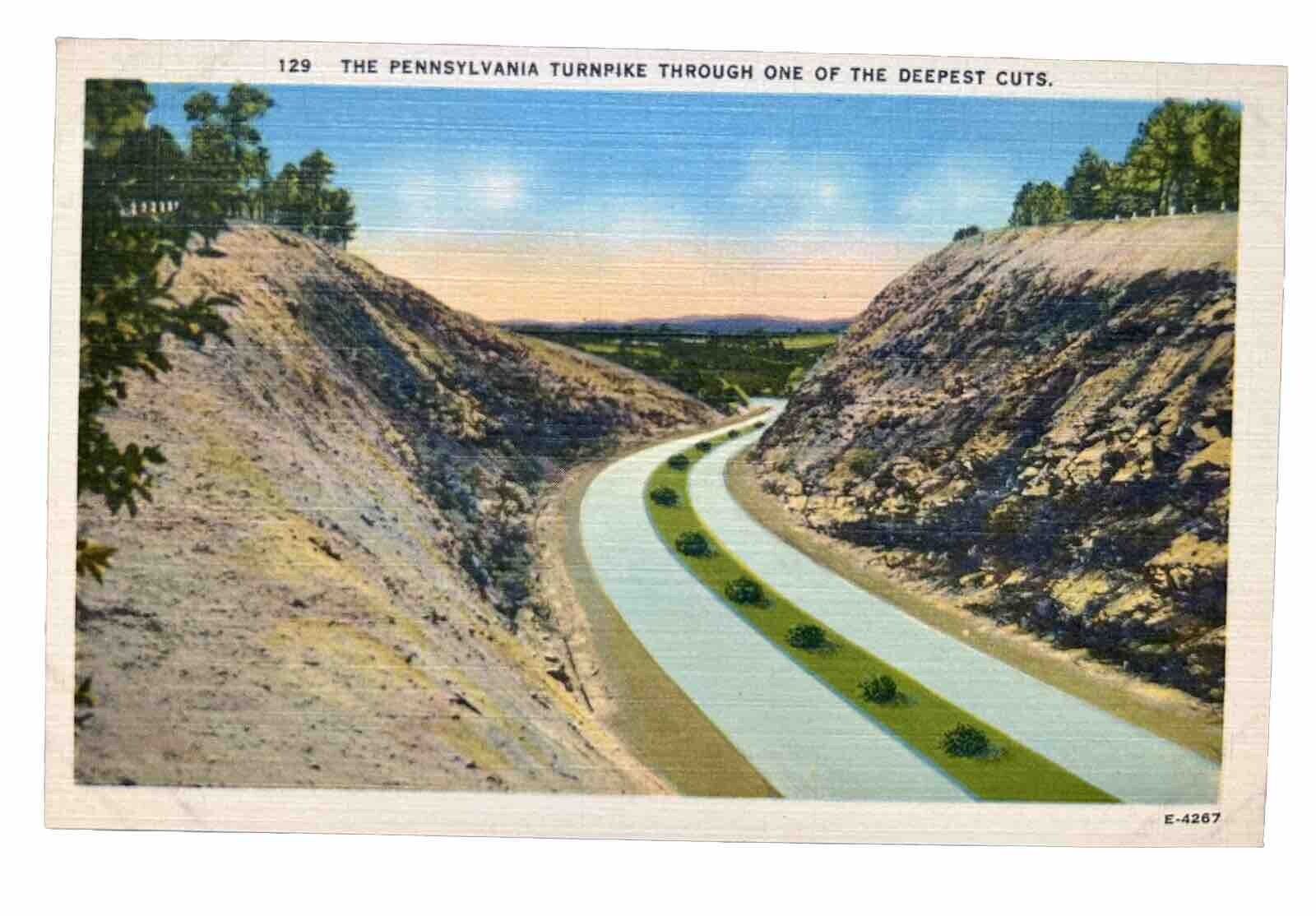 Postcard Pennsylvania Turnpike Through One of the Deepest Cuts Pennsylvania
