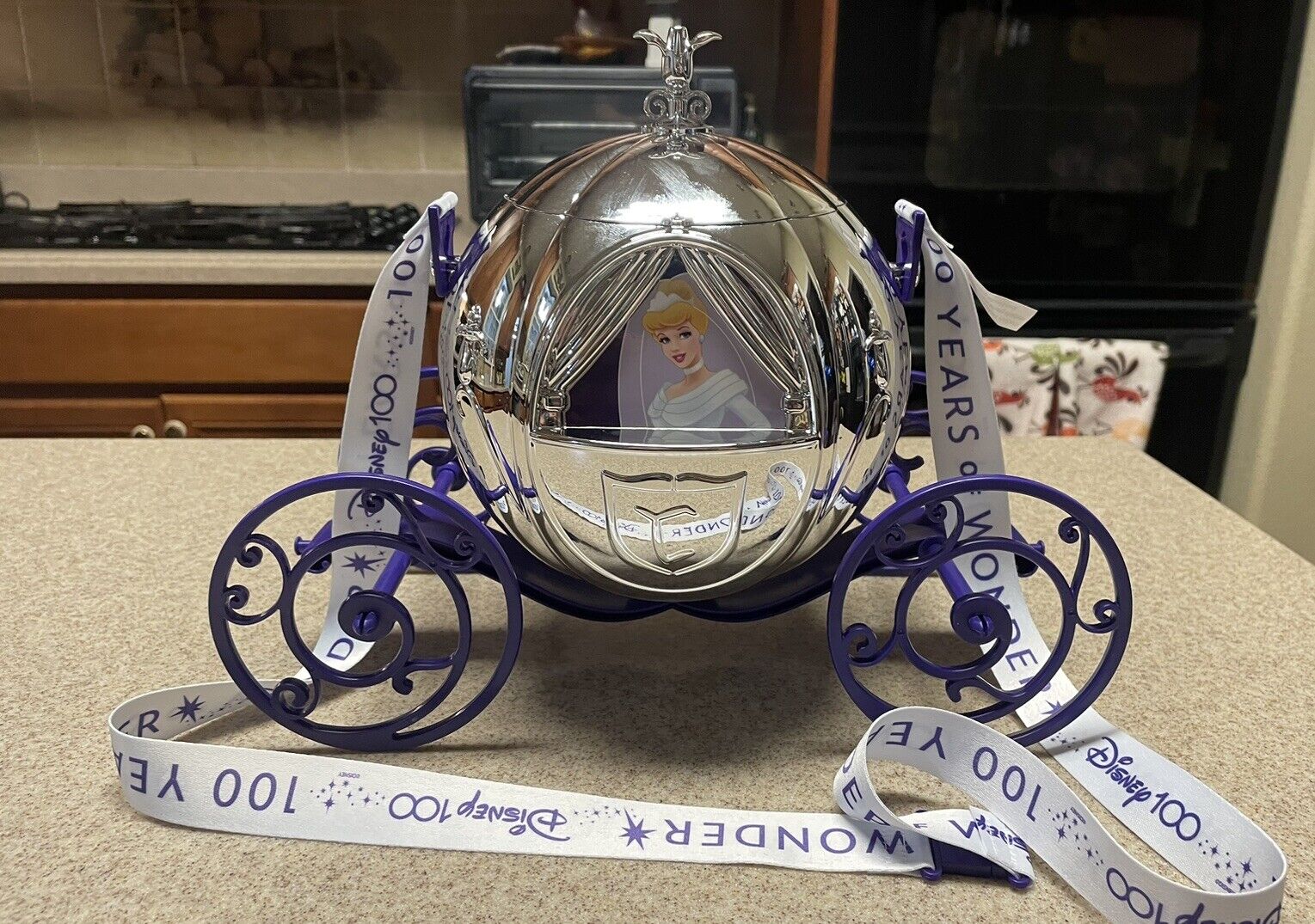 Disney 100th Anniversary Cinderella Carriage Silver Popcorn Bucket 2023