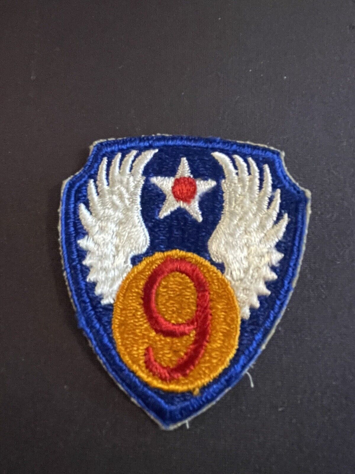 ORIGINAL WW2 9th AIR FORCE FACTORY ERROR PATCH RARE LOOK FOR OUR EXAMPLES #2