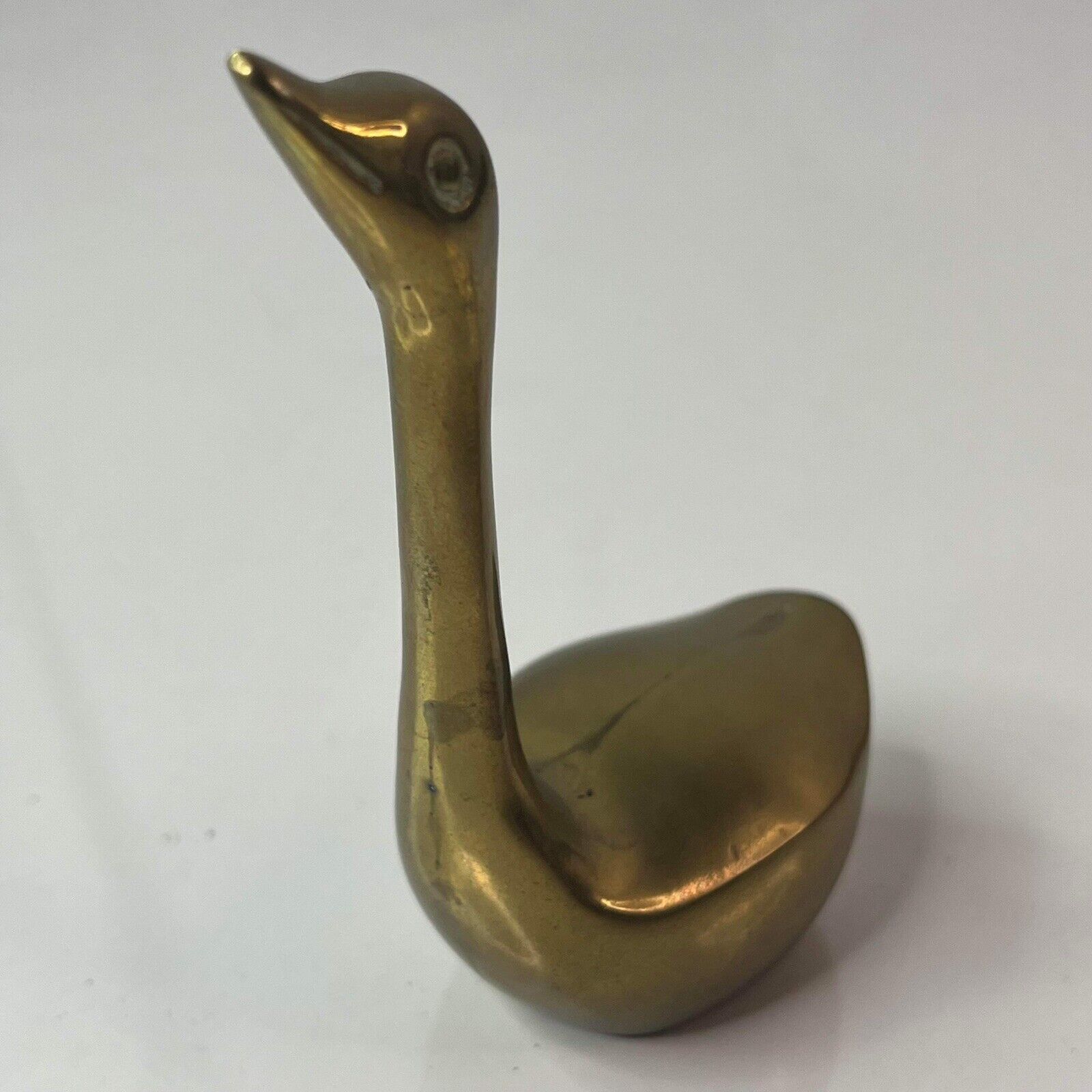 Vintage Brass Swan Bird Figurine