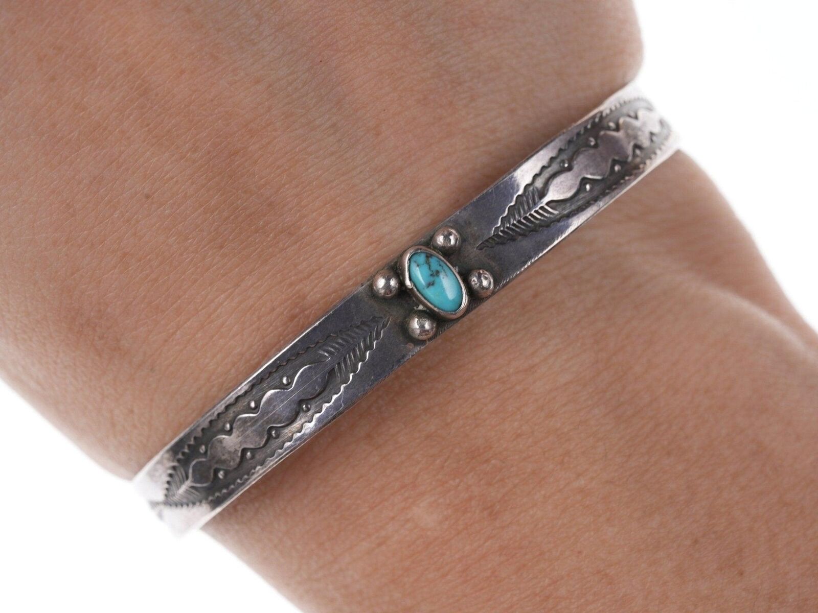 30\'s-40\'s Navajo Sterling/turquoise cuff bracelet