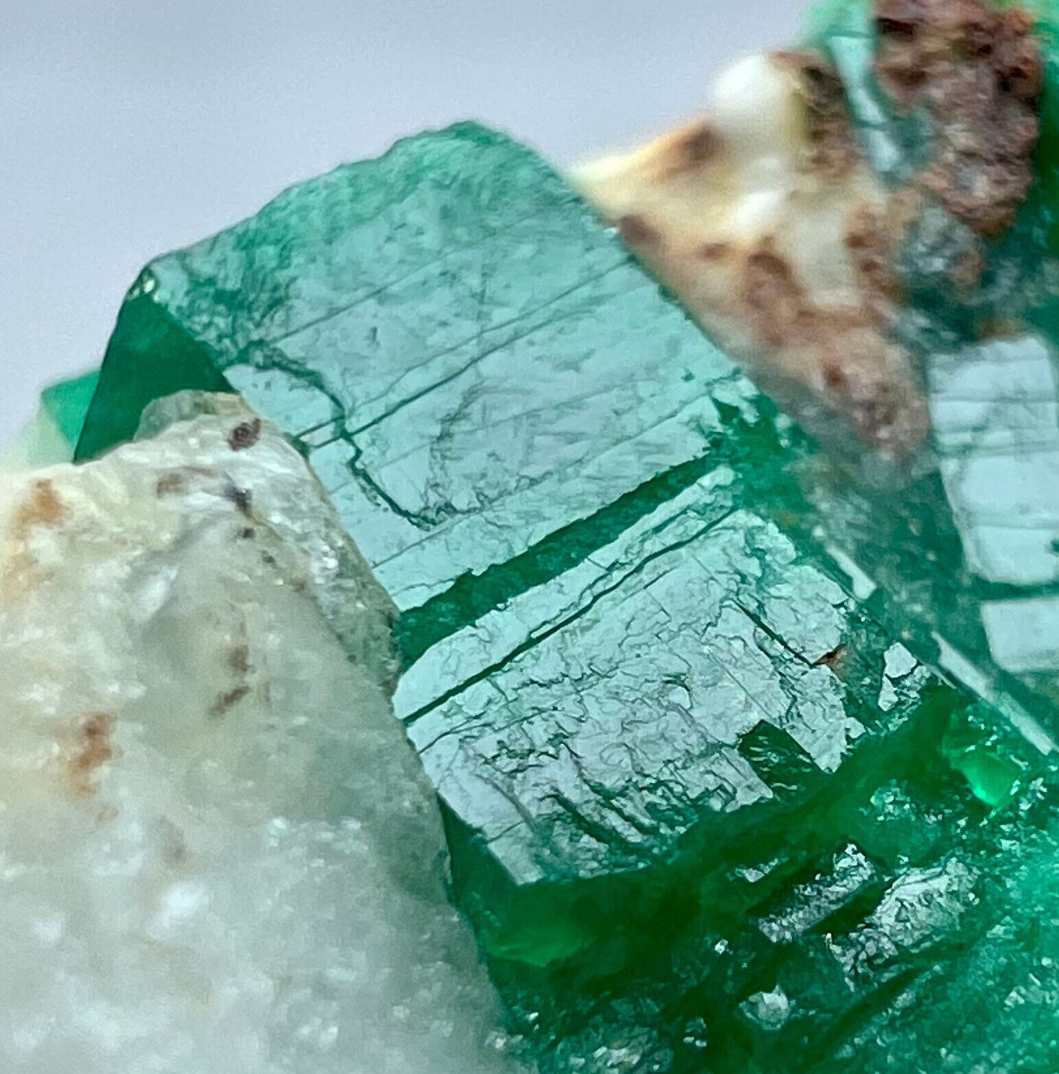 67 Carats Well Terminated Top Green Swat Emerald Crystals On Matrix @PAK