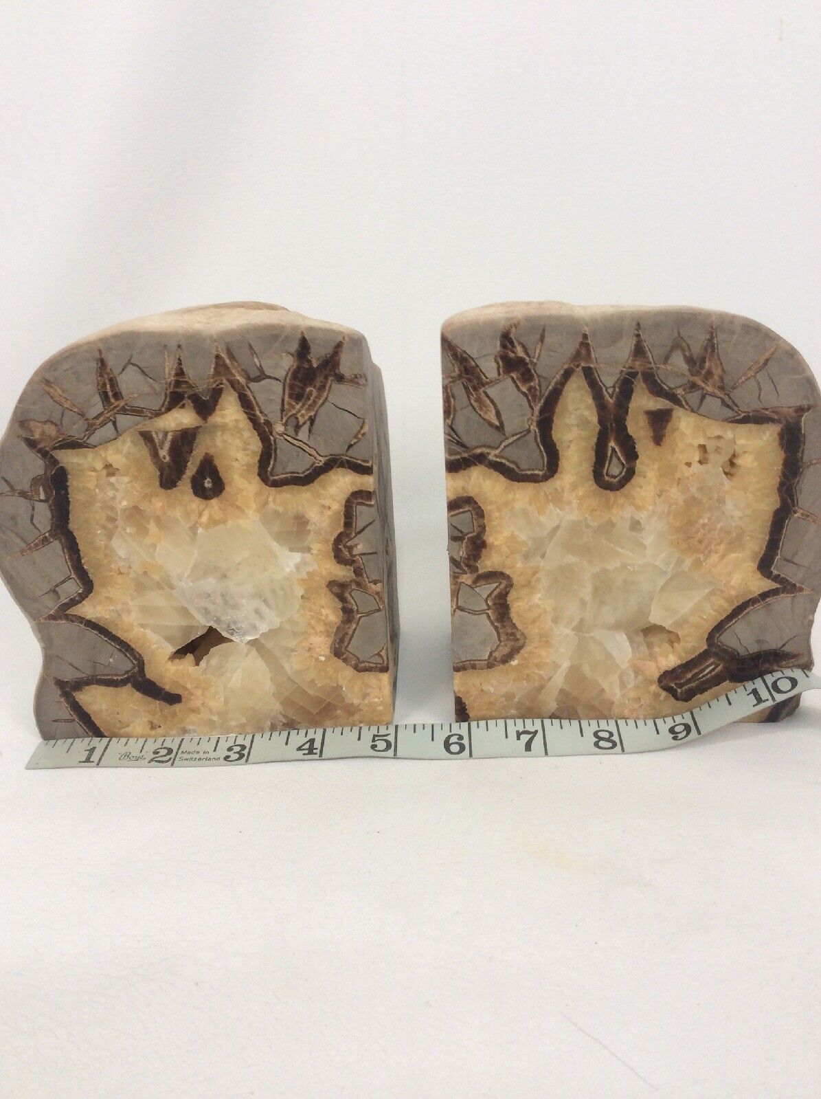 Stunning Septarian dragon stone geode nodule natural  specimen bookends  13 Lbs