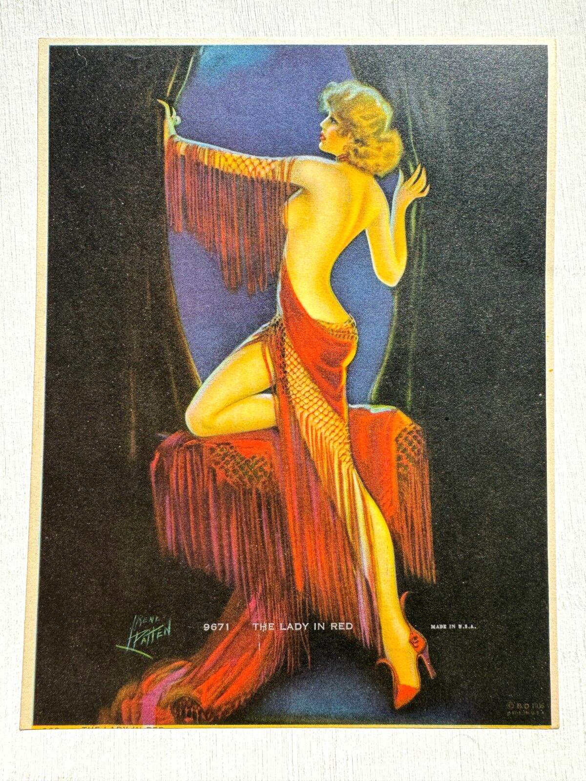 Gorgeous 1920-30's Pinup Girl Picture- The Lady in Red by Irene Patten 6x8