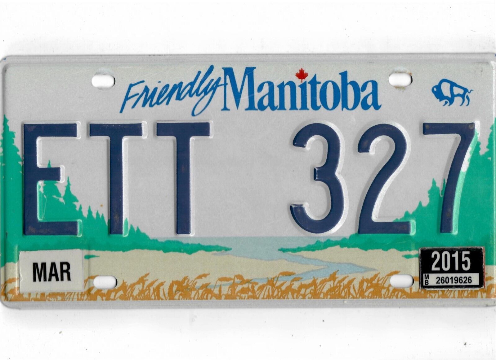 MANITOBA passenger 2015 license plate \