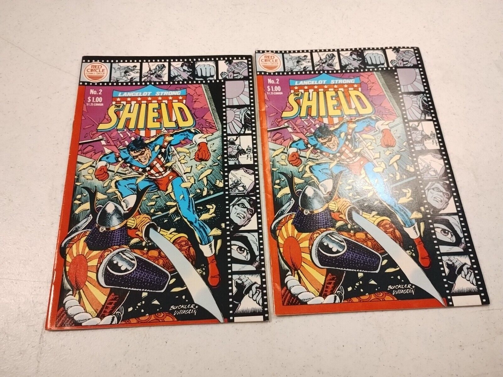 Lot Of 2 LANCELOT STRONG: THE SHIELD #2 RED CIRCLE COMICS,  1983