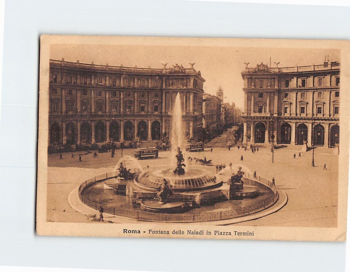 Postcard Fontana delle Naiadi in Piazza Termini Rome Italy