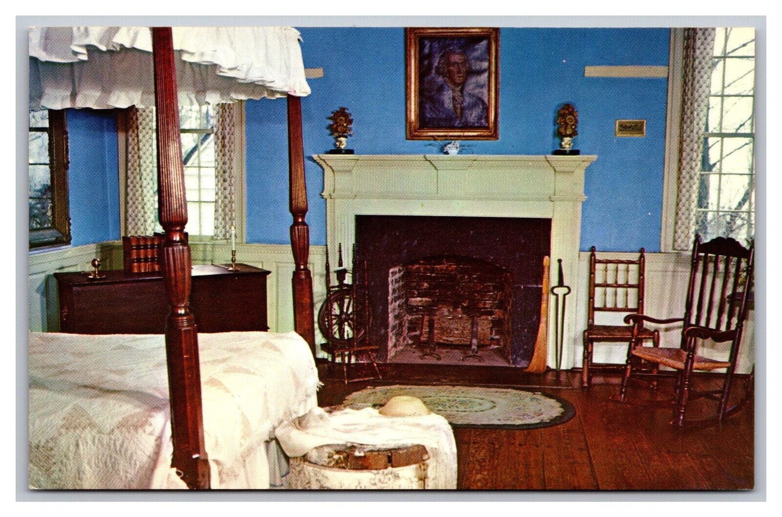 Charlottesville VA Historic Michie Tavern Ladies Parlor Bedroom Chrome Postcard
