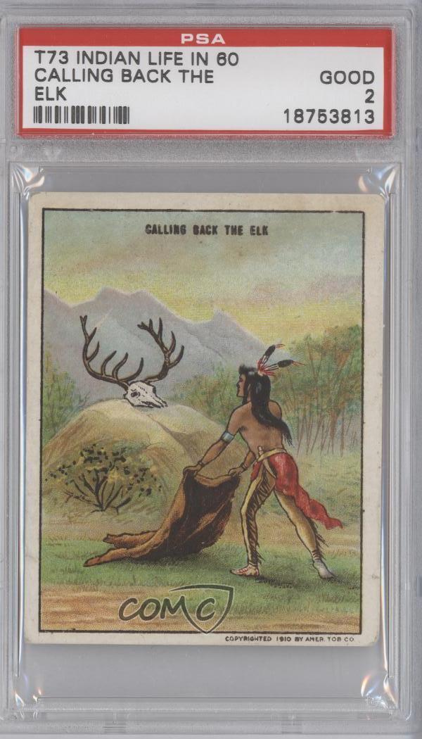 1910 Hassan Indian Life in the 60\'s T73 Calling Back The Elk PSA 2 m5x