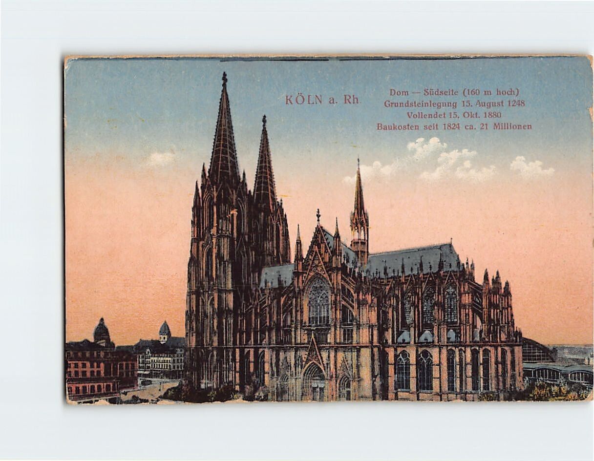 Postcard Cathedral South Side Cologne Germany