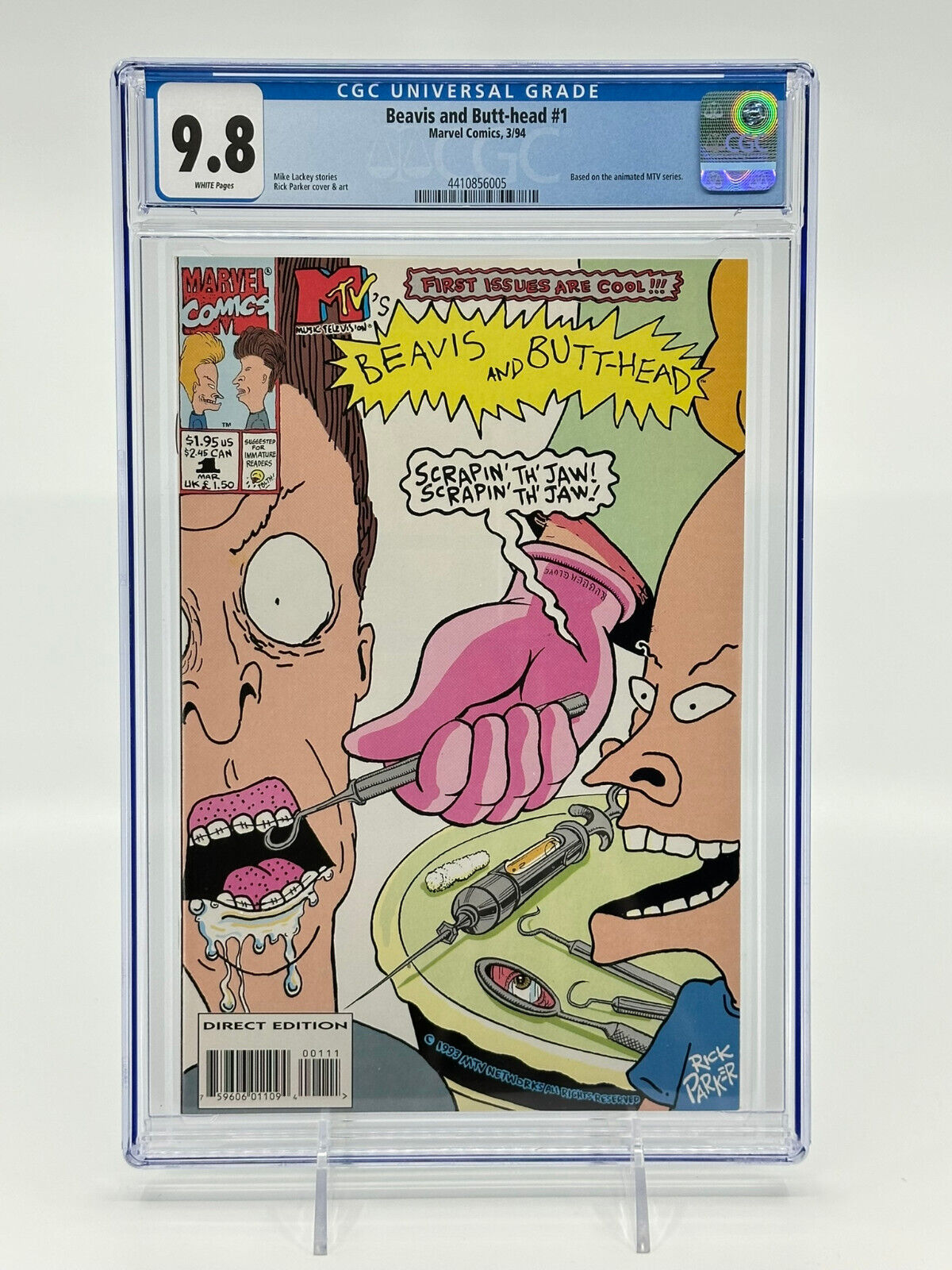 Beavis and Butt-head #1 CGC 9.8 White Pages Based on Animated MTV Series 1994