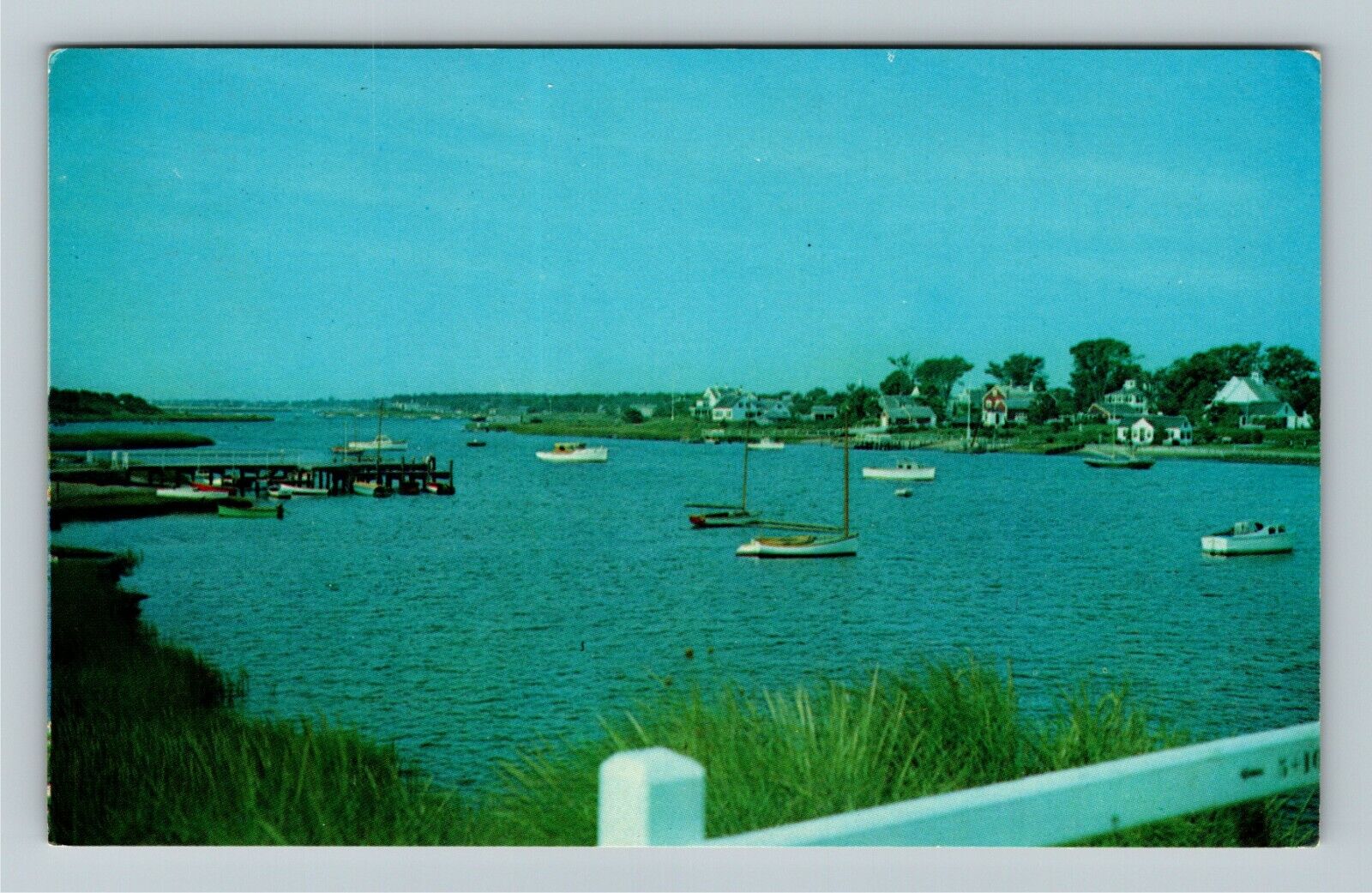Cape Cod MA-Massachusetts, View From Bass River Bridge, Water, Vintage Postcard