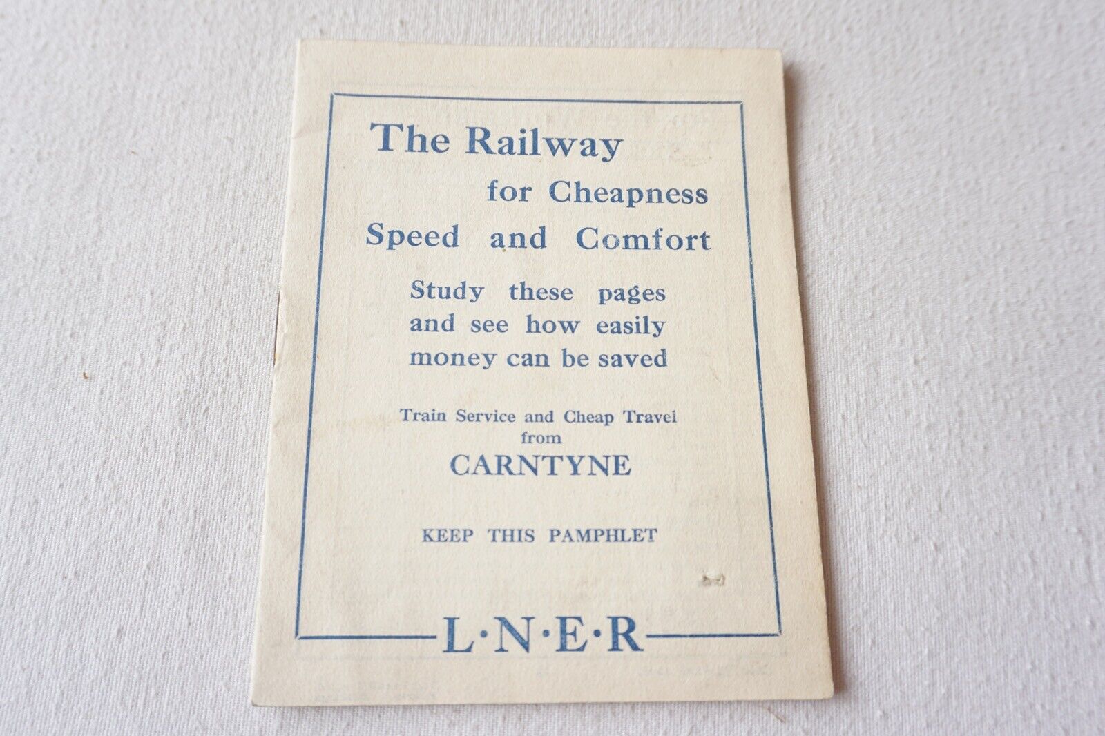 1940s LNER Carntyne Passenger Railway Timetable 