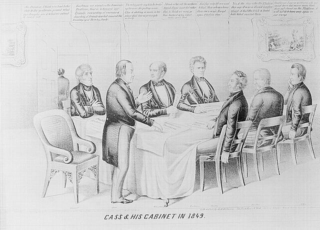 Cass & his cabinet in 1849,William Allen,Benton,Calhoun,Cass,Houston,Van Buren