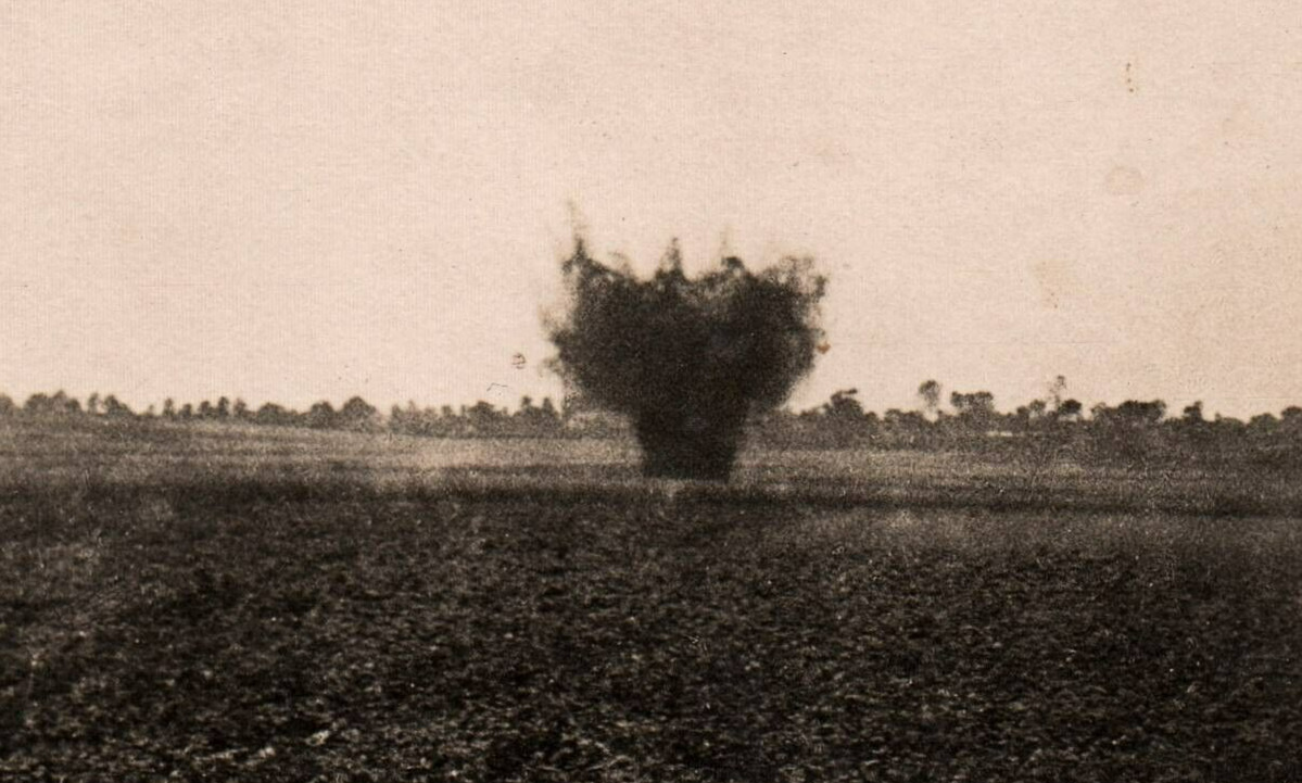 WWI World War Great War RPPC Postcard c.1914 Heavy Grenade Explosion