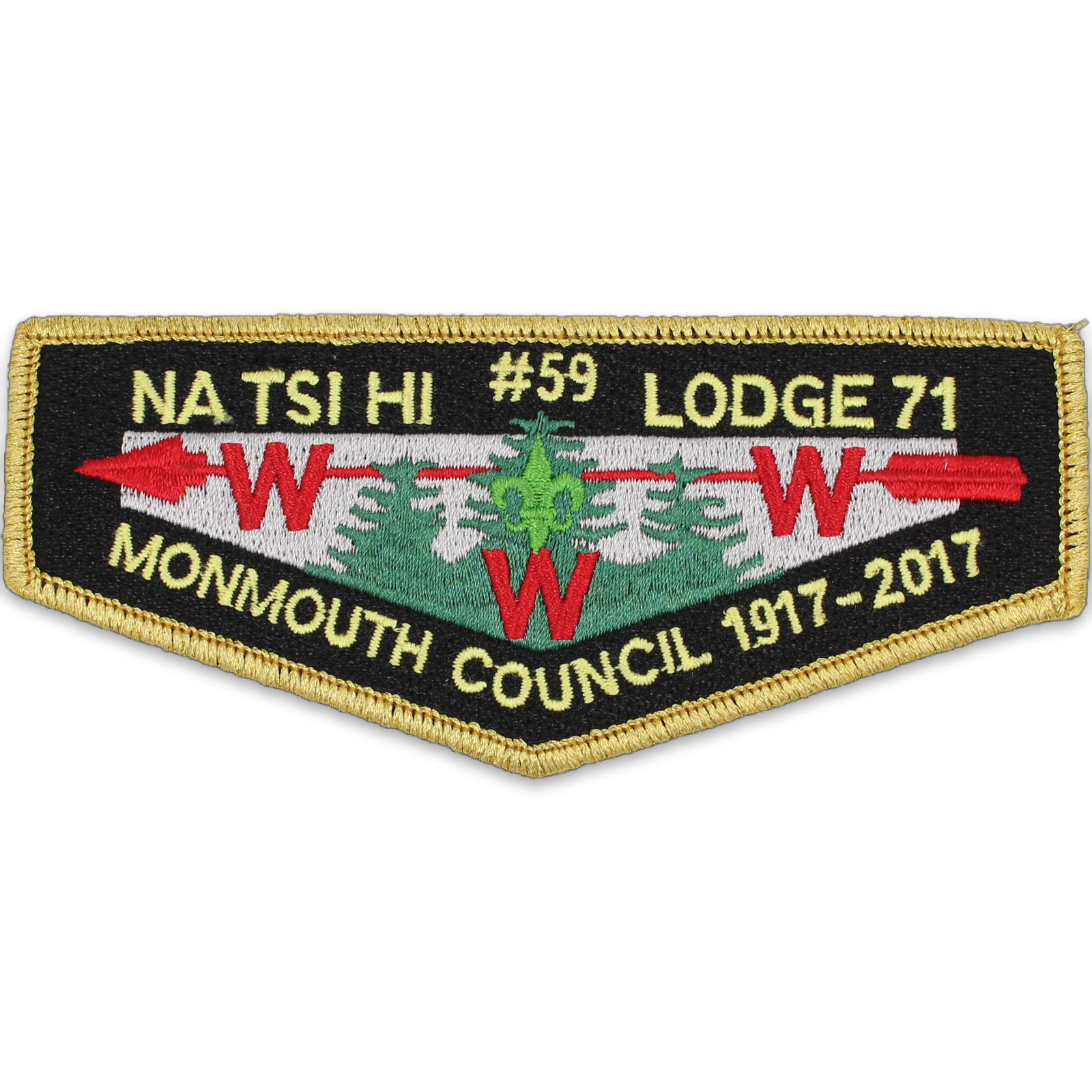 2017 Custom Number #59 Na-Tsi-Hi Lodge 71 Flap Monmouth Council Patch BSA OA NJ