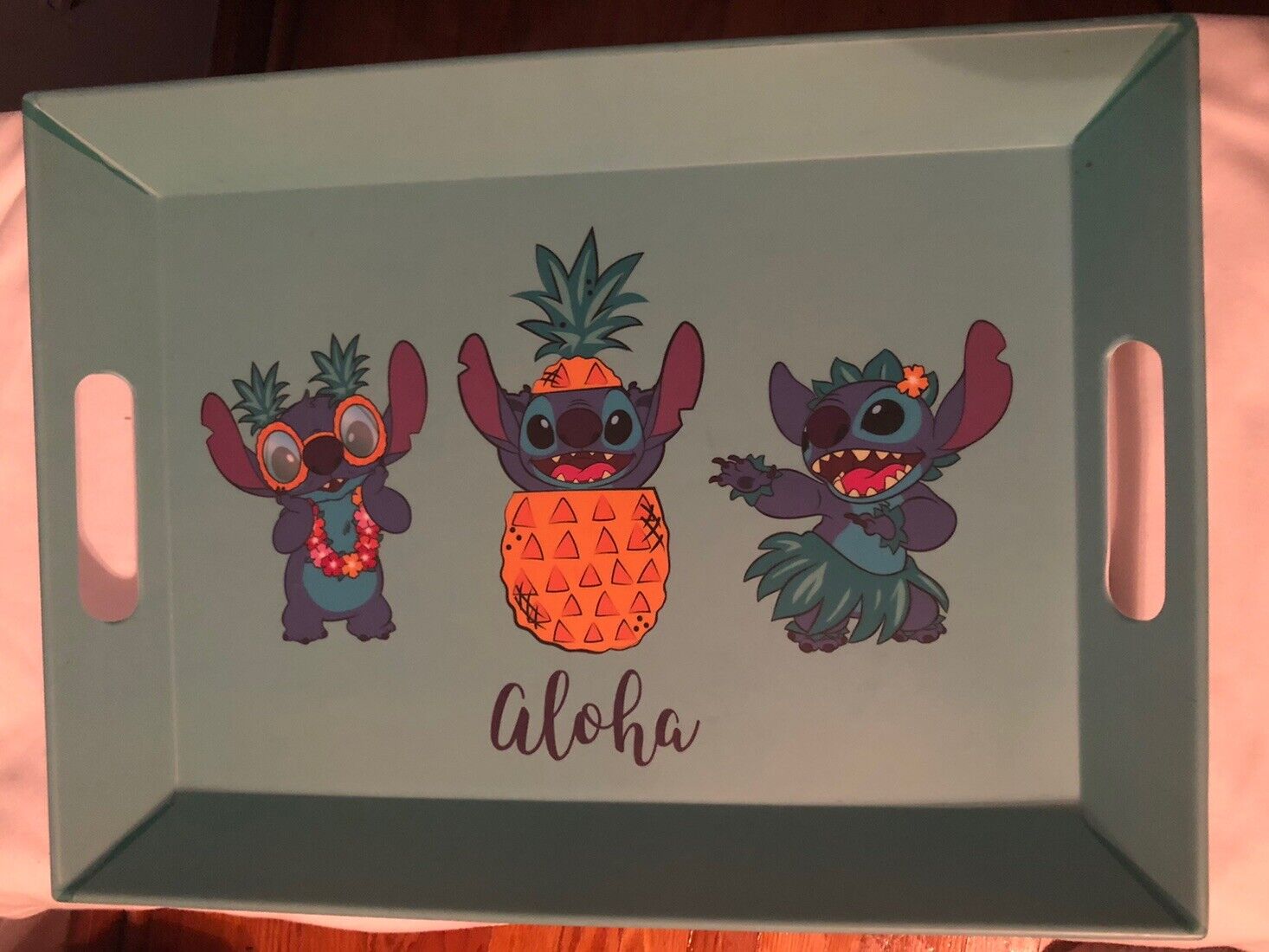 New Disney Stitch Aloha Melamine Serving Tray 19.25 X 14.25