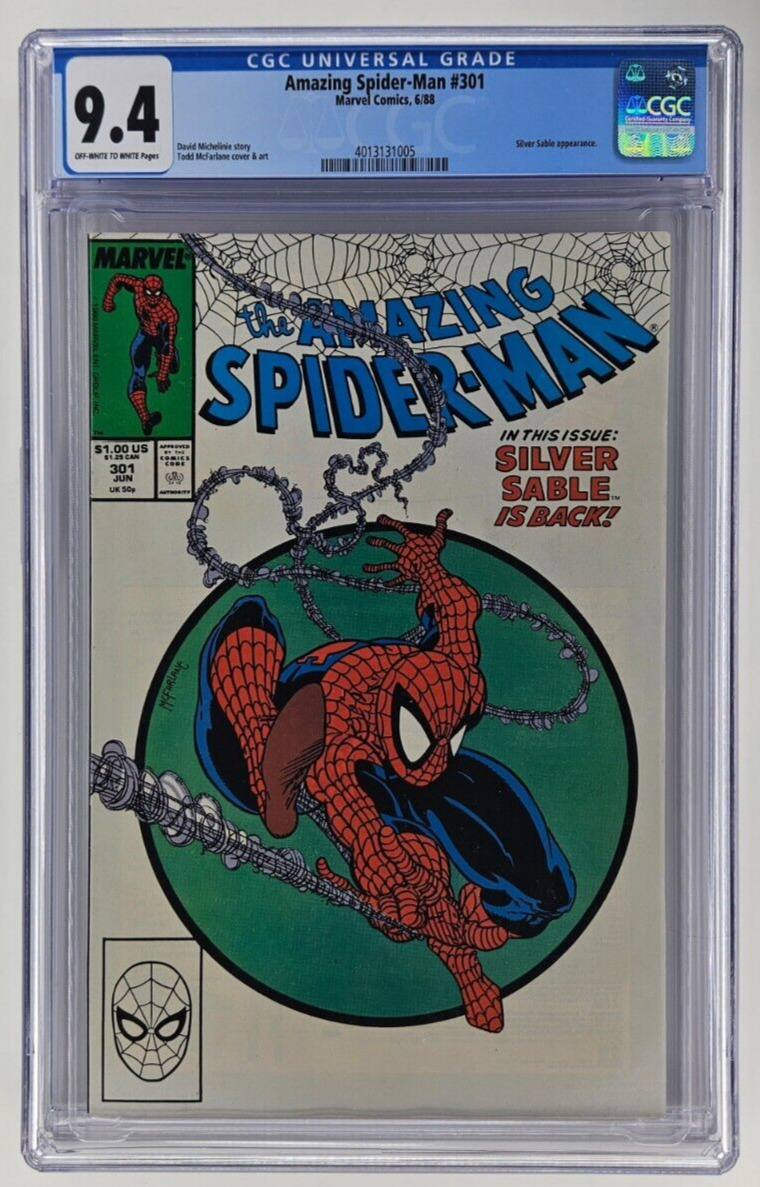 Amazing Spider-Man #301 (1988) Silver Sable App, Red Suit Returns - CGC 9.4