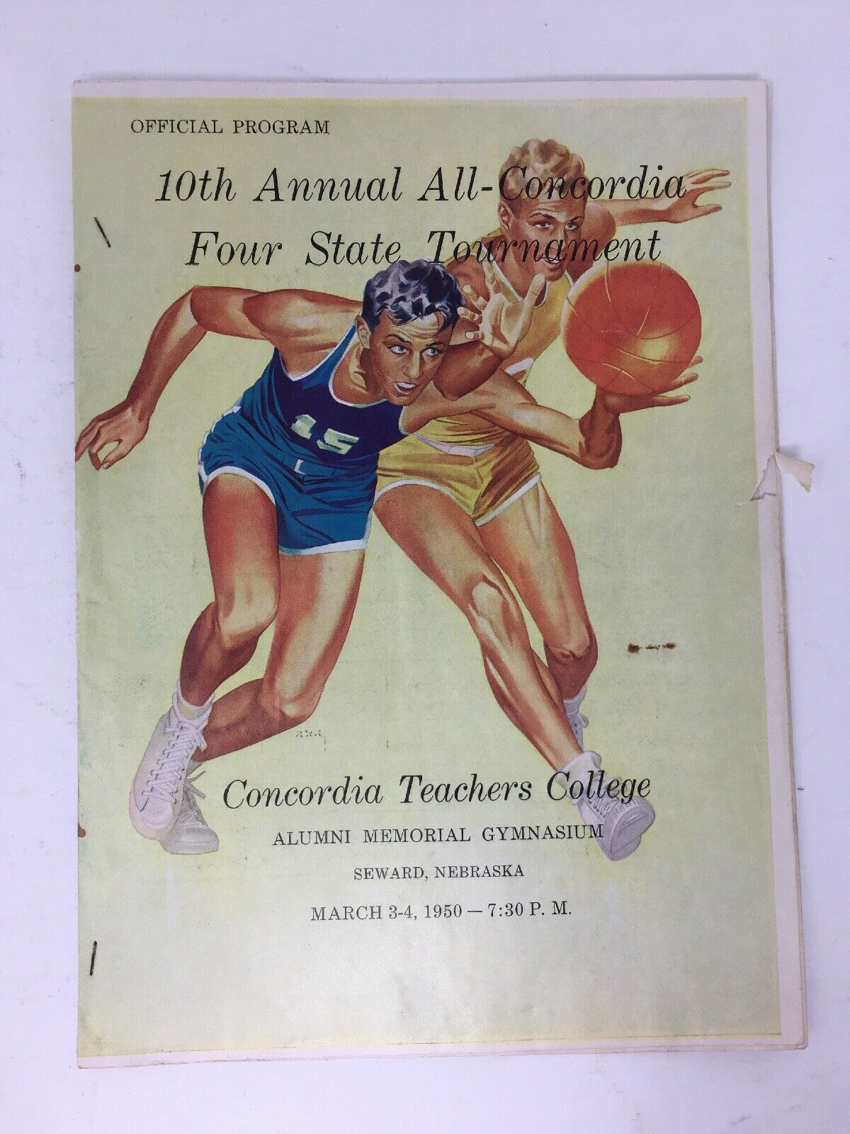 1950 Concordia Teachers College Basketball State Tournament Program Seward NE
