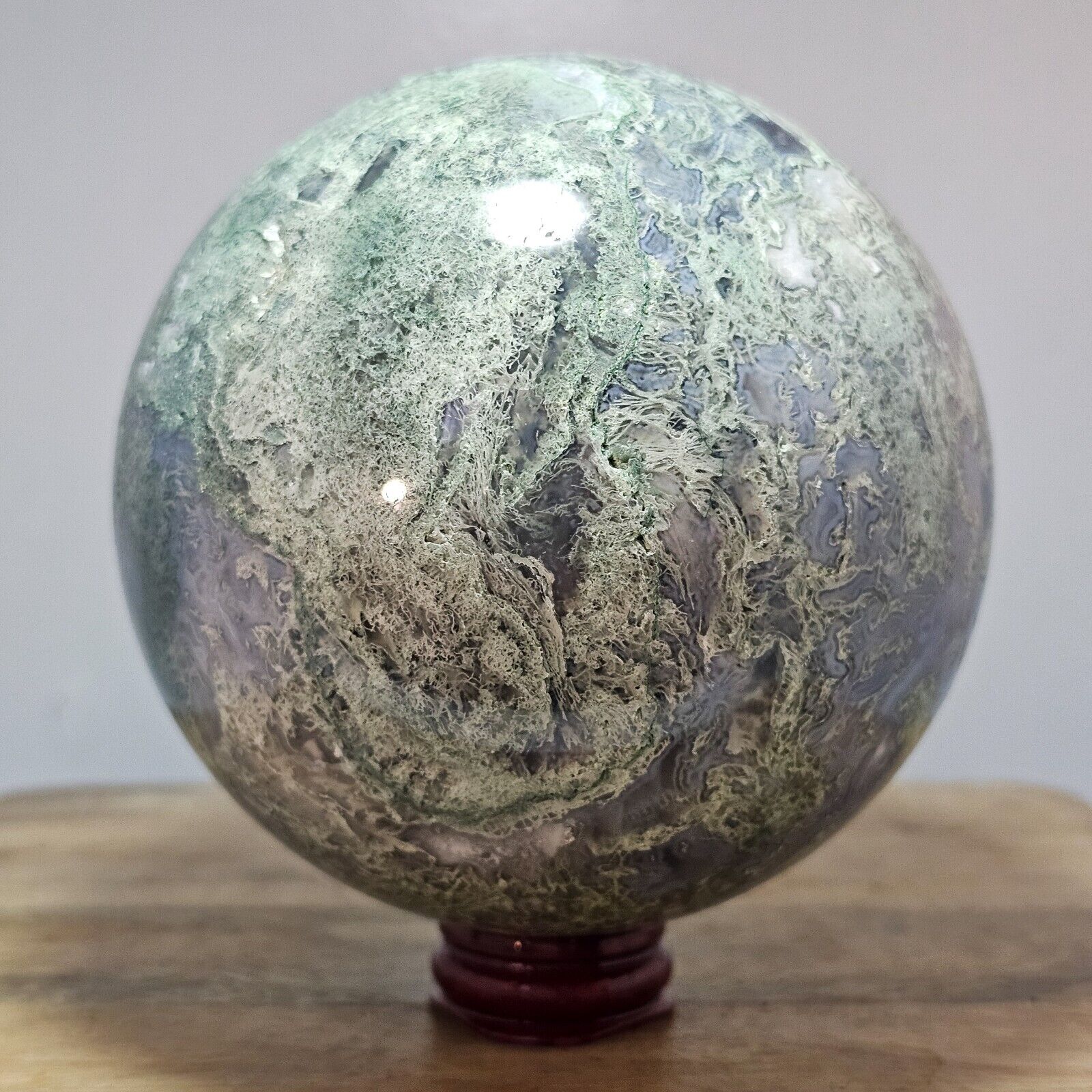 LARGE Moss Agate Sphere 1.5 KG, 3lbs