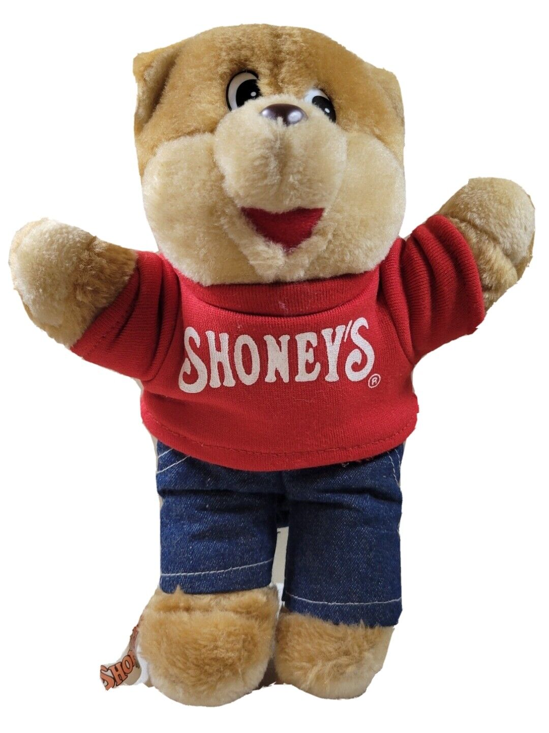 Vintage 1986 SHONEY\'S Restaurant Bear Plush With Clothes, 11\
