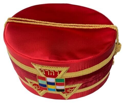 MASONIC Royal Arch RAM PHP Crown Crowns CAP RED HAT Size 60