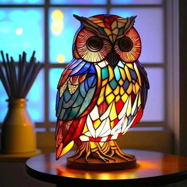 3d Animal Table Lamp Series Stained Glass Stained Night Light Retro Desk Lamps