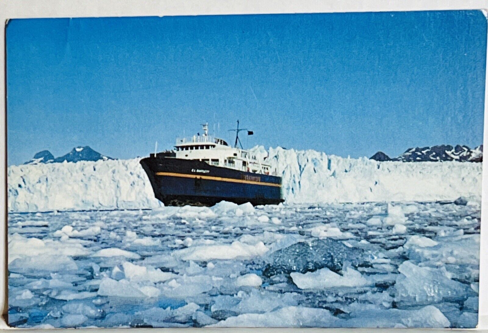 1970s RPPC New Passenger/Auto Ferry MV E.L. Bartlett Alaska Marine Hwy Glacier