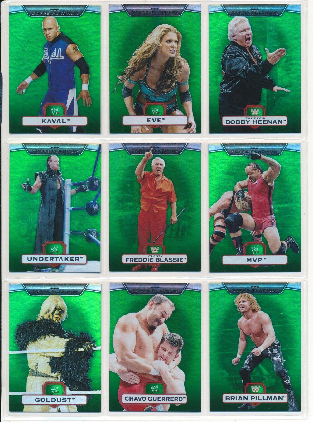 2010 TOPPS WWE PLATINUM BUNDLE #12 LOT OF (9) RANDOM NUMBERED CARDS