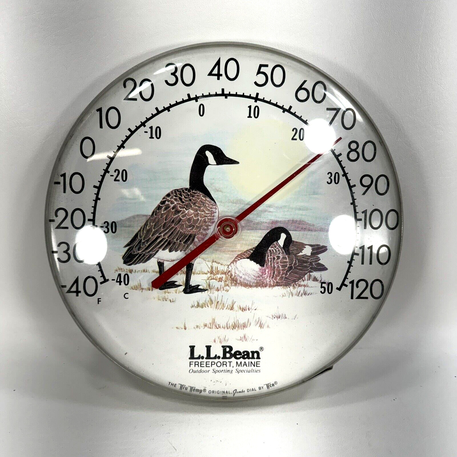 Vintage LL Bean Thermometer 12\'\' Tru Temp Candian Geese Indoor/ Outdoor Rare