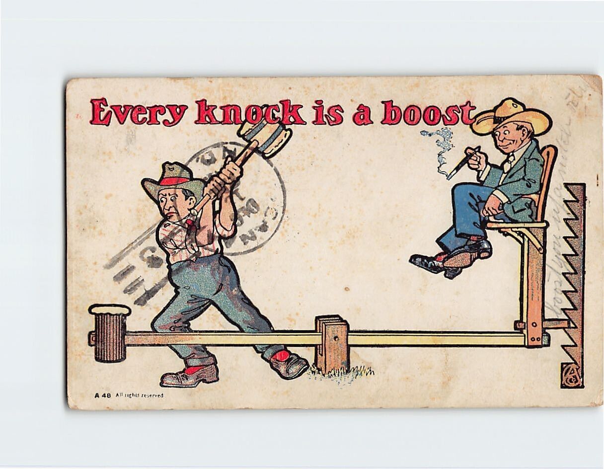 Postcard Every knock is a boost with Humor Comic Art Print