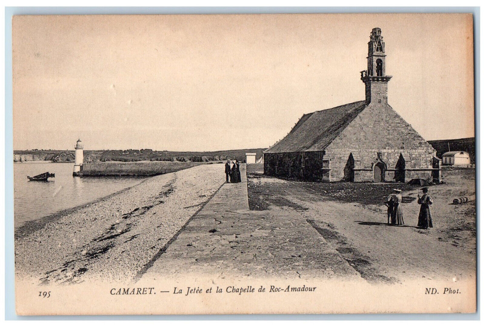 Camaret-sur-Mer France Postcard The Pier and the Chapel of Rocamadour c1910