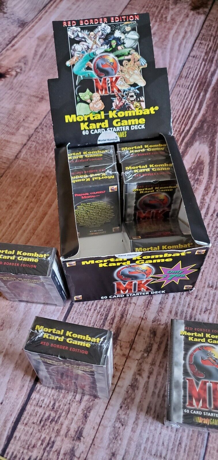ONE Mortal Kombat Kard Game 60-Card Starter Deck Red Border 1996 Brady