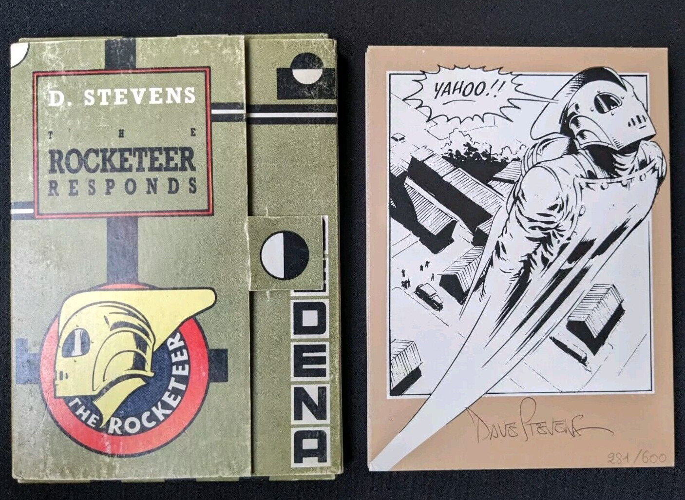 Dave Stevens Signed & Numbered 1985 Rocketeer Postcard Portfolio Set - #281/600