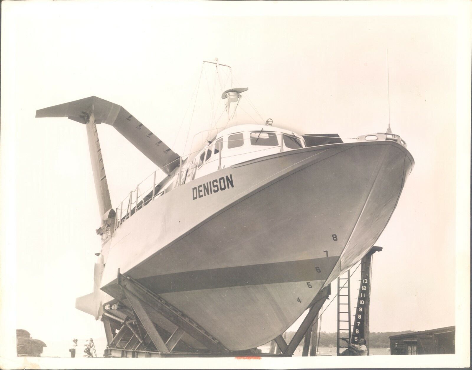 LG895 1962 Original Photo DENISON HYDROFOIL SHIP 1st Open-Ocean Hydrofoil in US