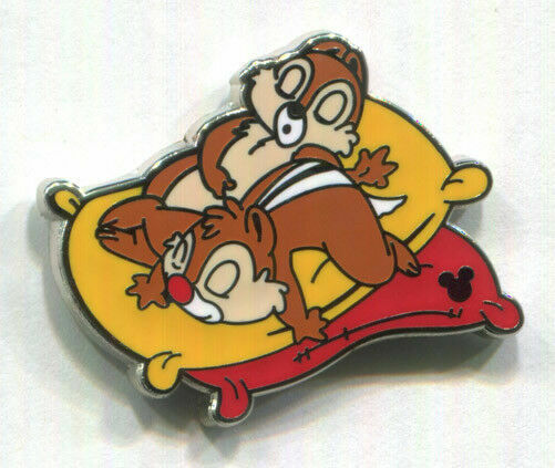 Disney Pins Chip & Dale Sleeping on Pillow Hidden Mickey Completer Pin 