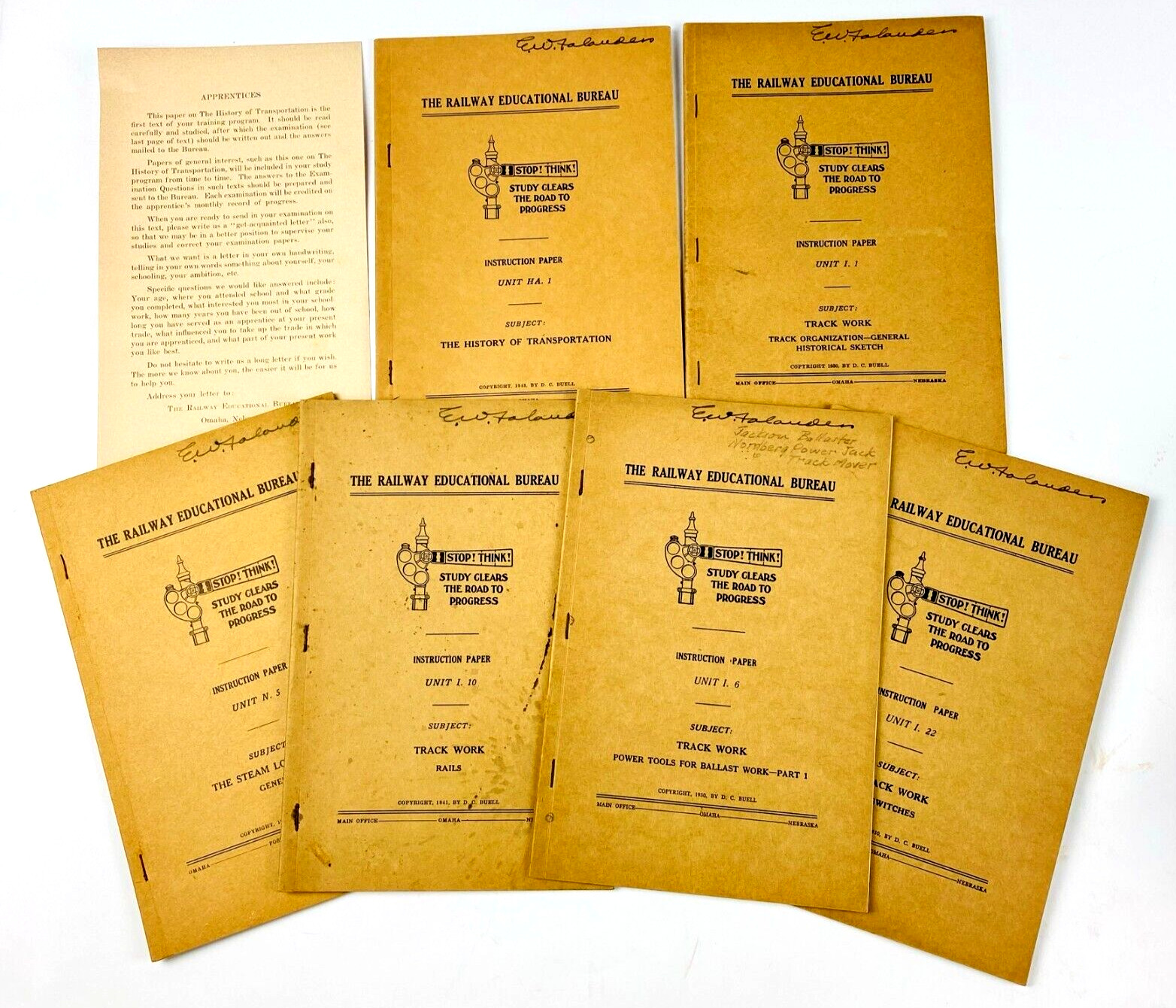 Lot 6 Railway Educational Bureau Paper Booklets Omaha Nebraska Vintage