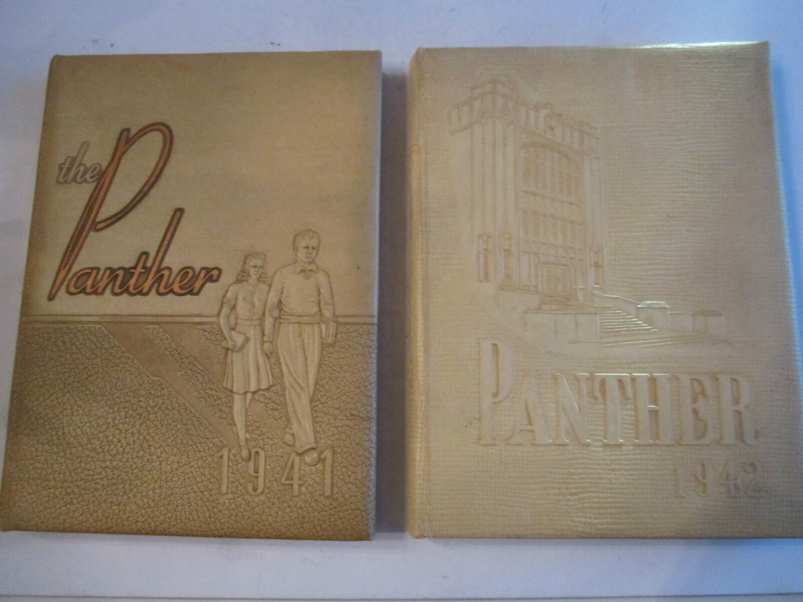 1941 & 1942 PANTHER YEARBOOKS - ROBERT LE PASCHAL SENIOR HIGH SCHOOL YEAR BOOKS